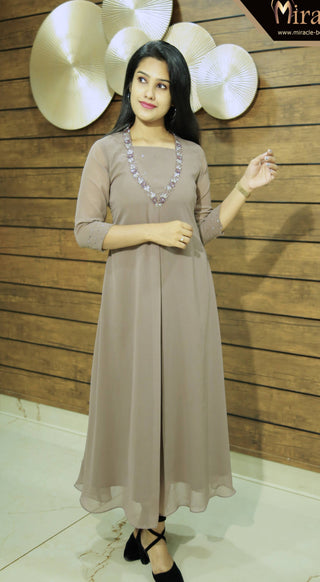 Sand Color Georgette Kurti MHK183