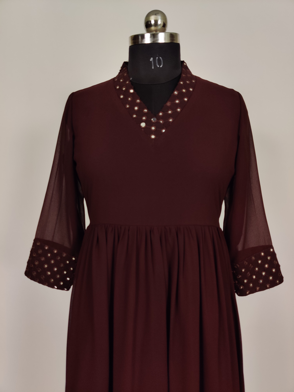 Brown Georgette Kurti