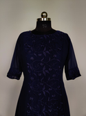 Navy Blue 3 piece A Line Kurti