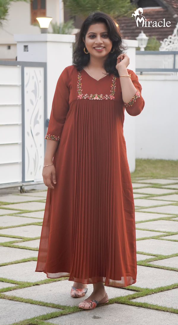 Hand Embroidery Designer Kurti MHK334 Miracle Boutique