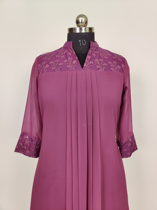 Dark Onion Pink georgette Kurti