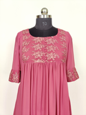 Onion Pink Georgette Designer Kurti