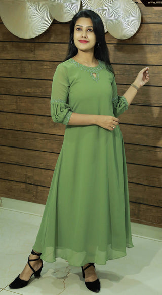 Pastel Green Georgette Kurti MHK165