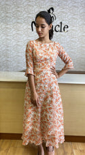 Orange Printed Georgette Kurti MCK109