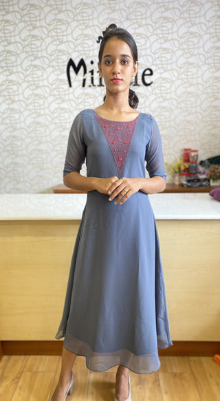 Budget friendly Grey Designer Kurti MHK108