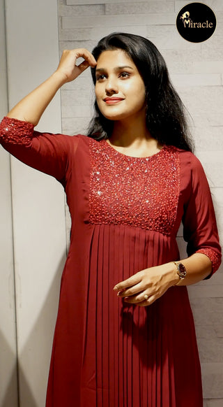 Maroon Designer Kurti MDK177