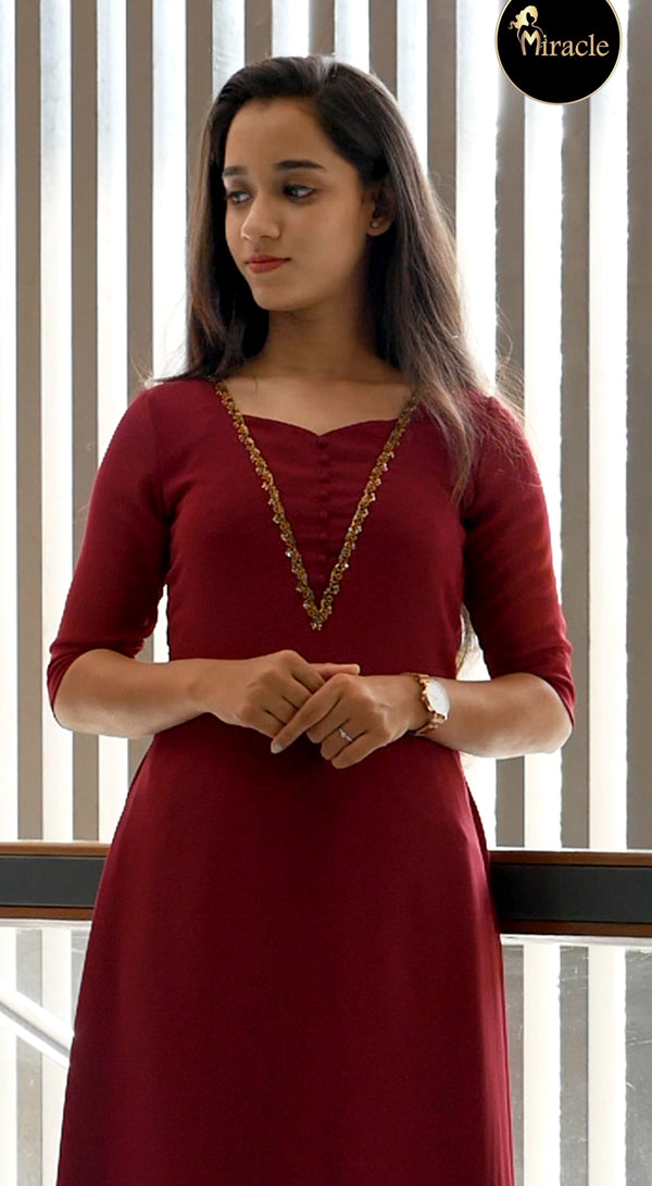 Maroon Kurti MHK193