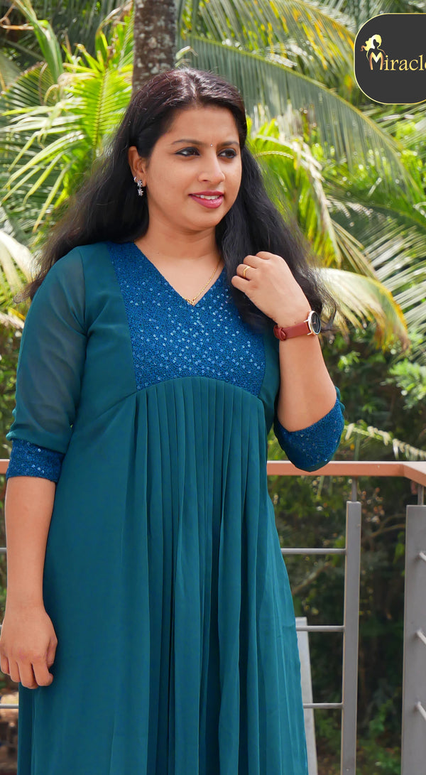 Dark Cyan Designer Kurti MDK203