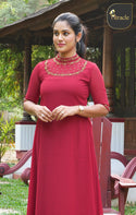 Maroon Georgette Kurti MHK257