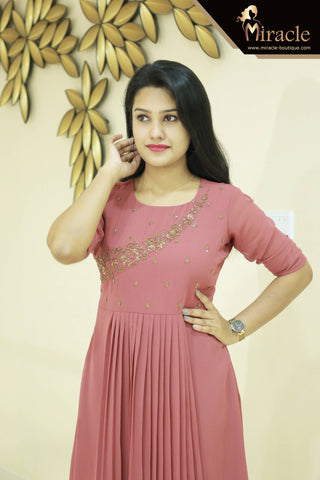 Pastel Pink Georgette Kurti MHK170