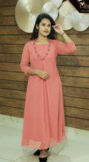 Pink Glamour Georgette Kurti MHK184