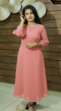 Pastel Pink Georgette Kurti MHK164