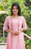 Baby Pink Georgette Kurti MHK284