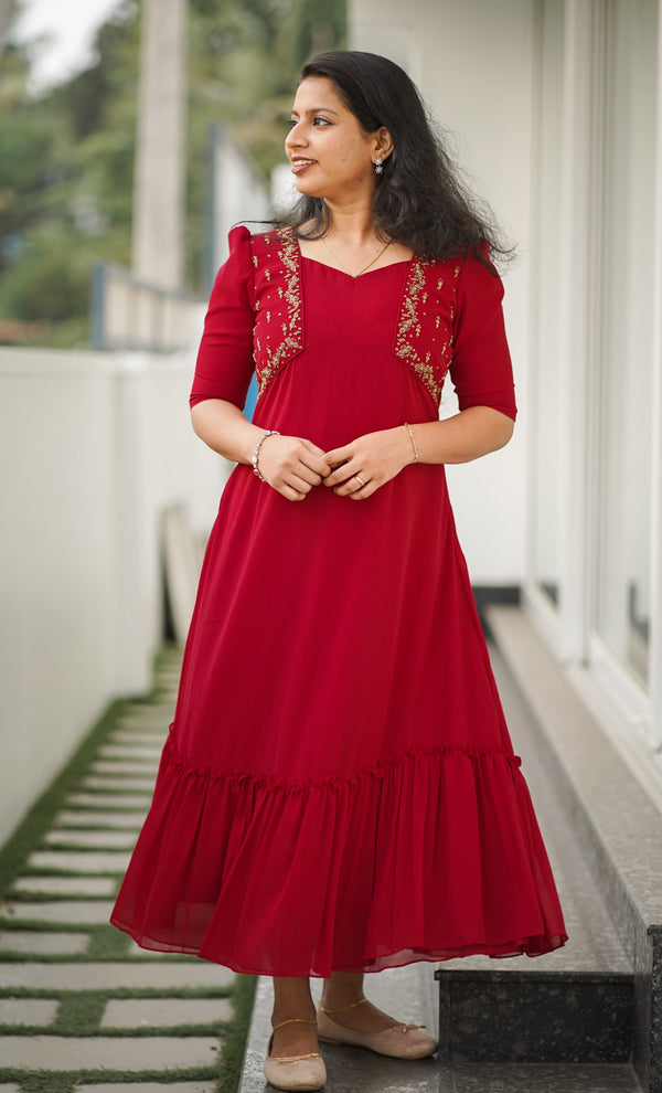 Aggregate 178+ red party wear kurti latest