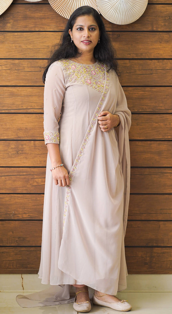 Sand Color Anarkali MHK253