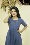 Blue Grey Georgette Kurti MHK171