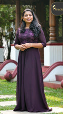 Dark Purple Georgette Gown MDK194