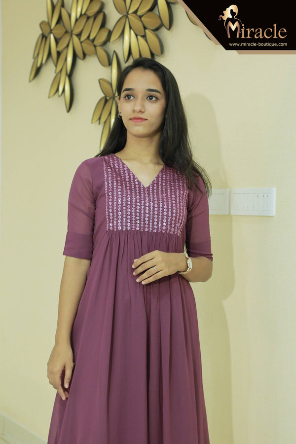 Mauve Georgette Kurti MDK167