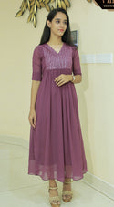 Mauve Georgette Kurti MDK167