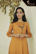 Mustard Yellow Georgette Kurti MHK166